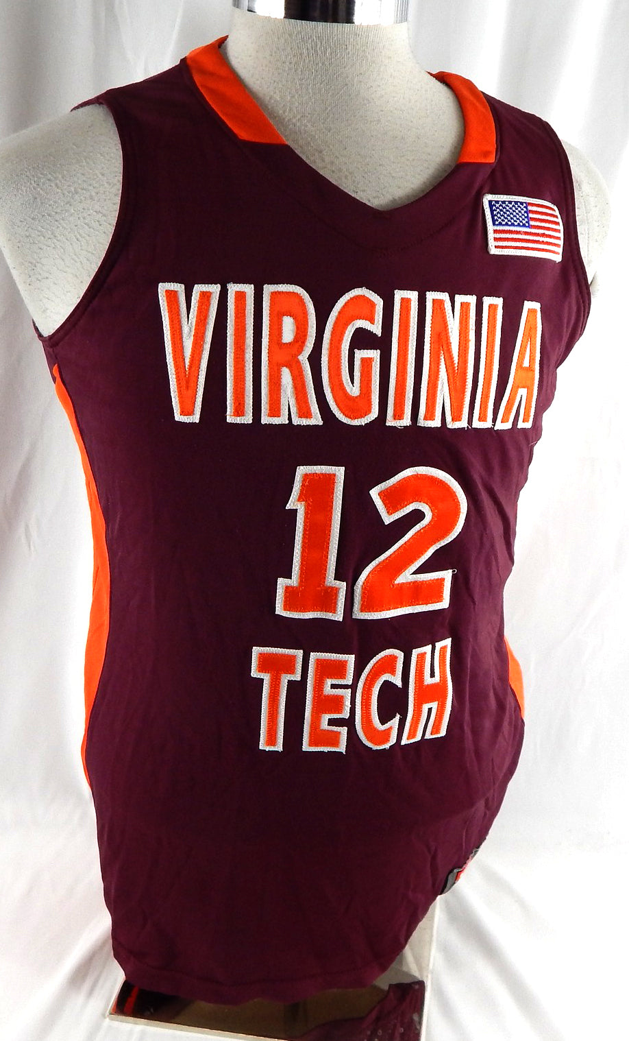 2010-11 Virginia Tech Hokies Nikki Davis #12 Game Used Maroon Jersey Basketball