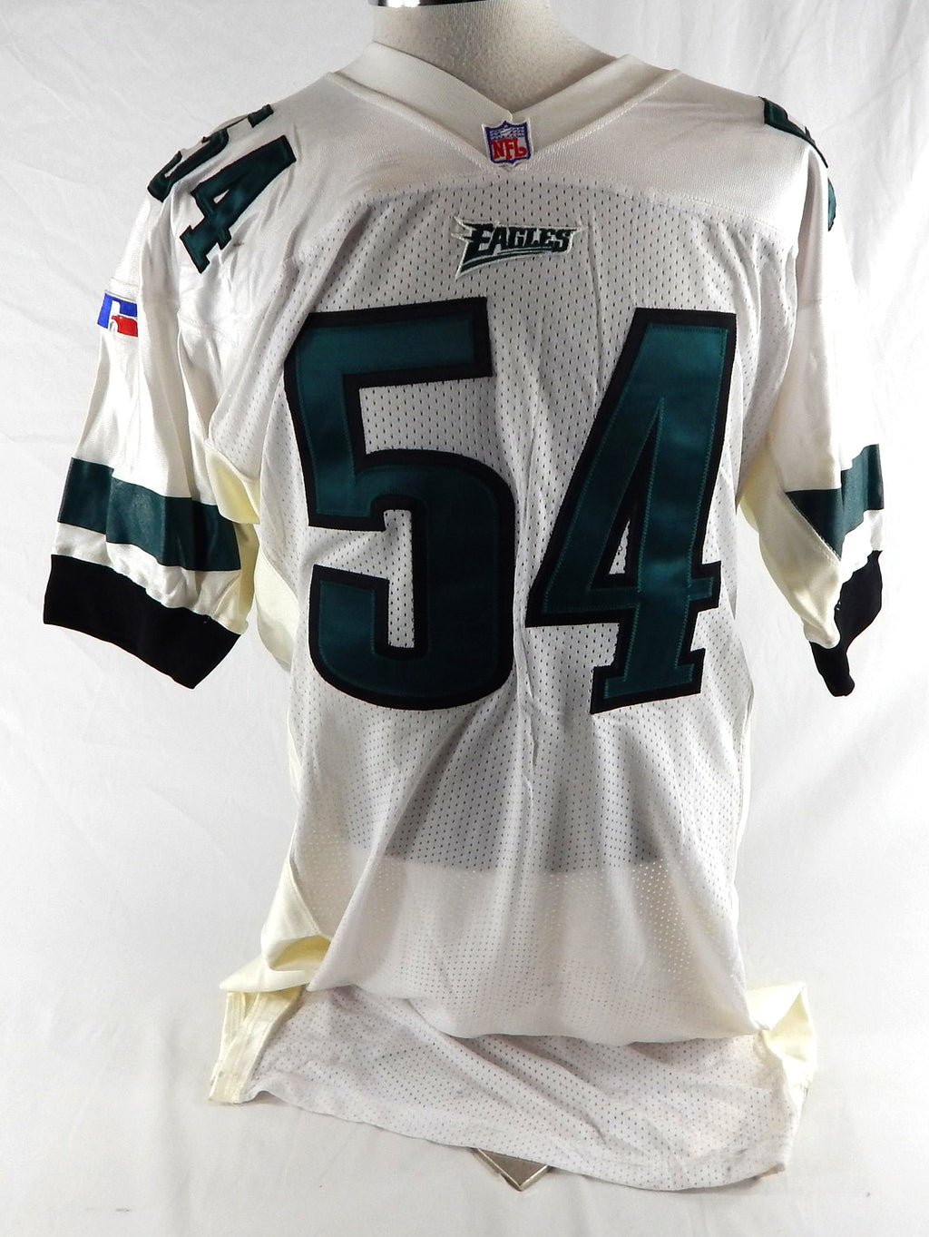 1990s Philadelphia Eagles #54 Game Issued White Jersey 48 756