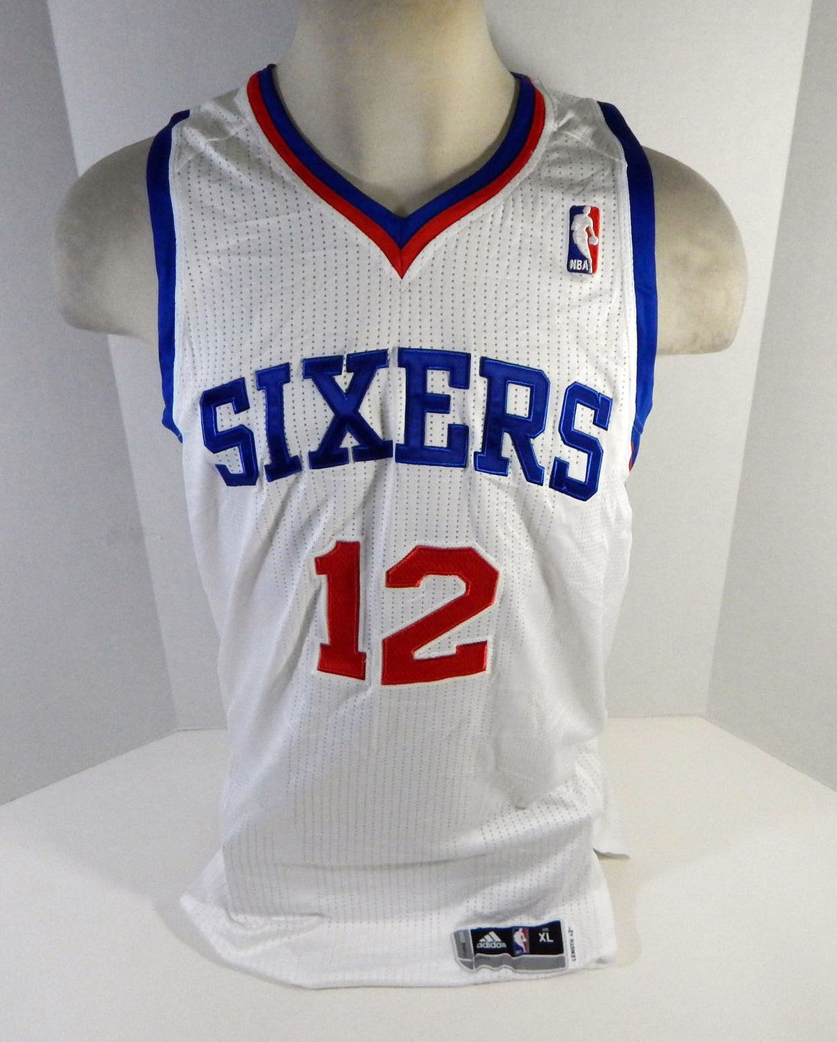 2013-14 Philadelphia 76ers James Nunnally #12 Game Issued White Jersey XL2 298 Pic2