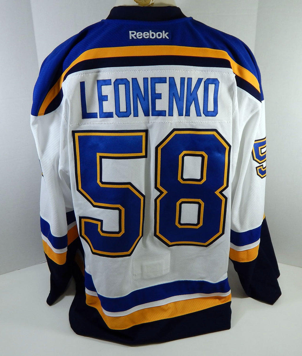 2014-15 St. Louis Blues Igor Leonenko #58 Game Used White Jersey DP12298