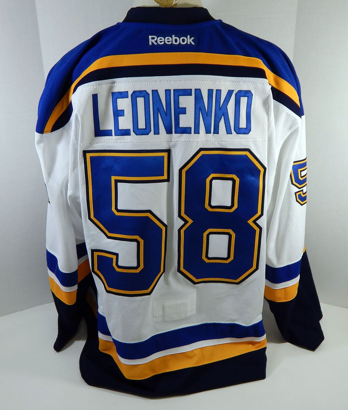 2014-15 St. Louis Blues Igor Leonenko #58 Game Used White Jersey DP12298