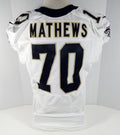 2013 New Orleans Saints Ryker Mathews  #70 Game Issued White Jersey 48 NOS0257