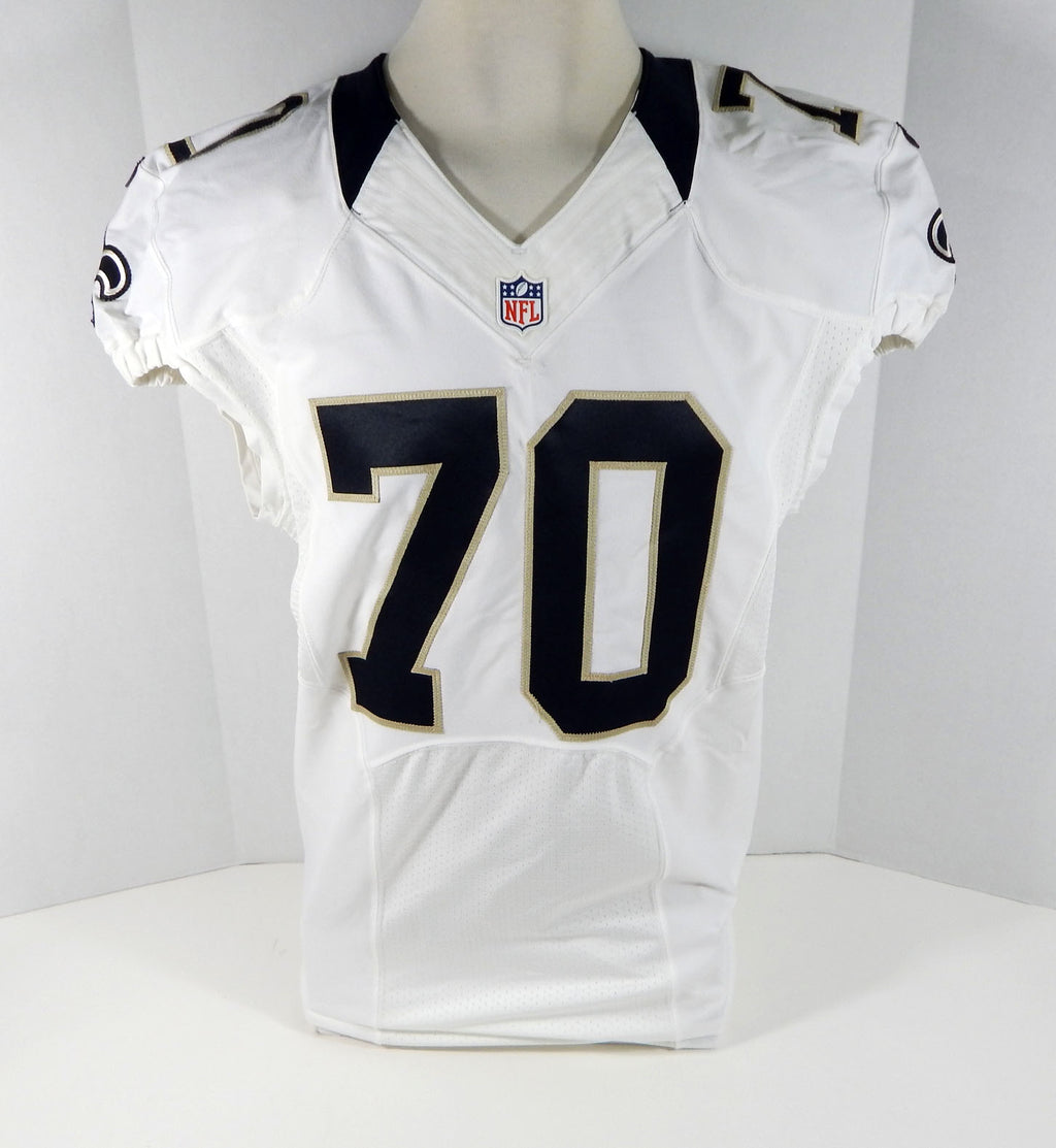2013 New Orleans Saints Ryker Mathews  #70 Game Issued White Jersey 48 NOS0257 Pic2