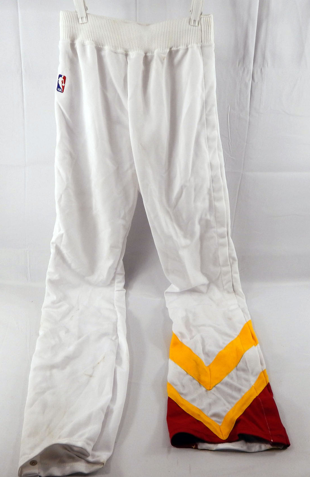 1989-90 Atlanta Hawks Game Issued White Warm Up Pants 36 530 Pic2