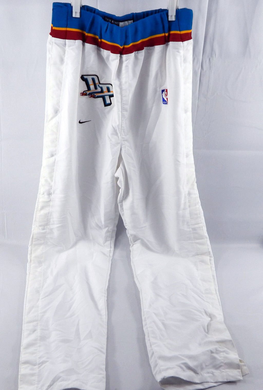 1997-98 Detroit Pistons Game Issued White Warm Up Pants L 535