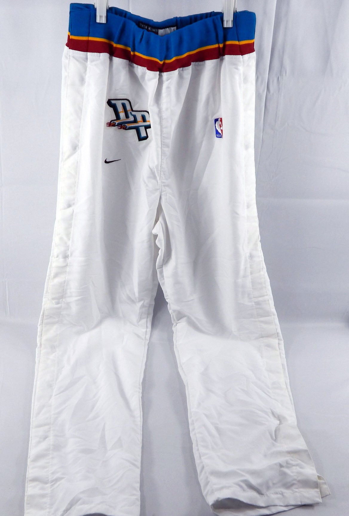 1997-98 Detroit Pistons Game Issued White Warm Up Pants L 535