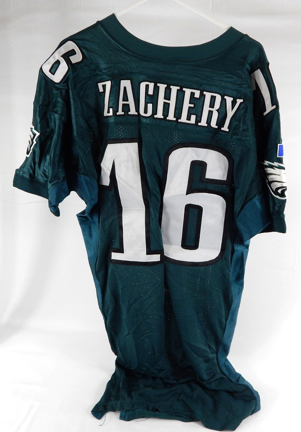 1996 Philadelphia Eagles Cedric Zachery #16 Game Issued Green Jersey 46 0199 Pic2