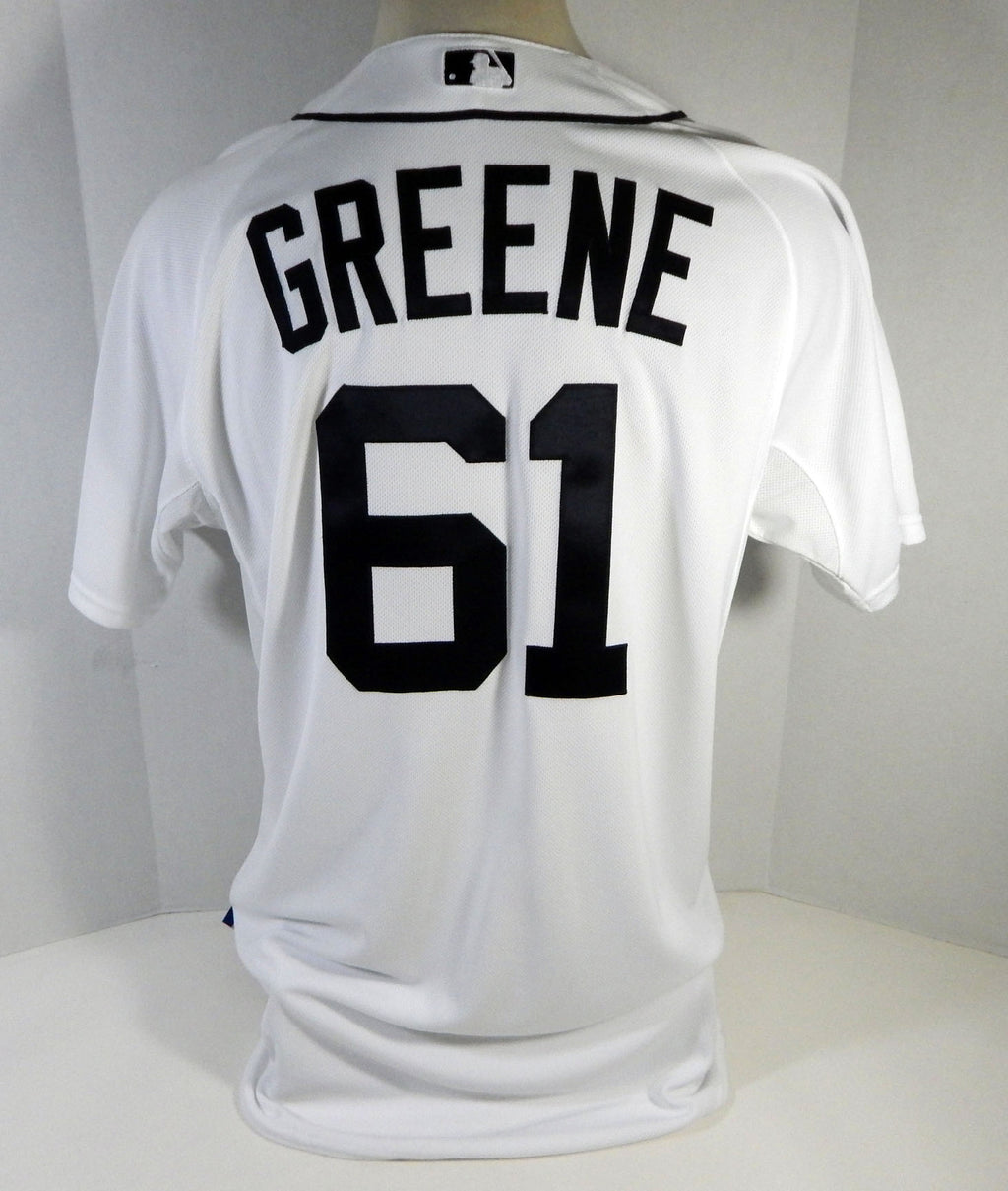 2015 Detroit Tigers Shane Greene #61 Game Issued White Jersey DP15269