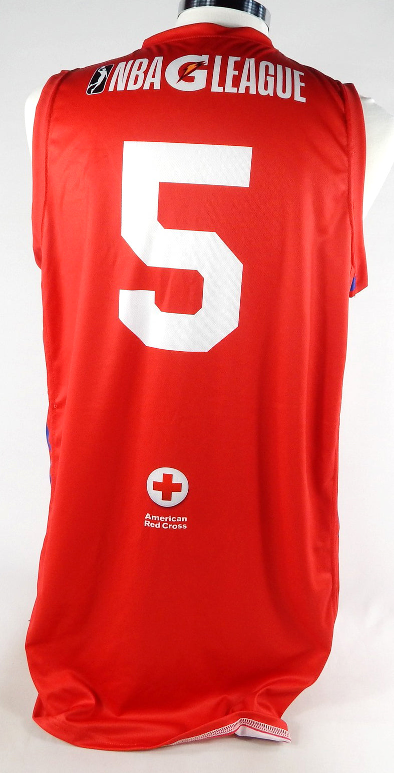 2023-24 Delaware Blue Coats #5 Game Issued Red Jersey Red Cross Night L 918 Pic2