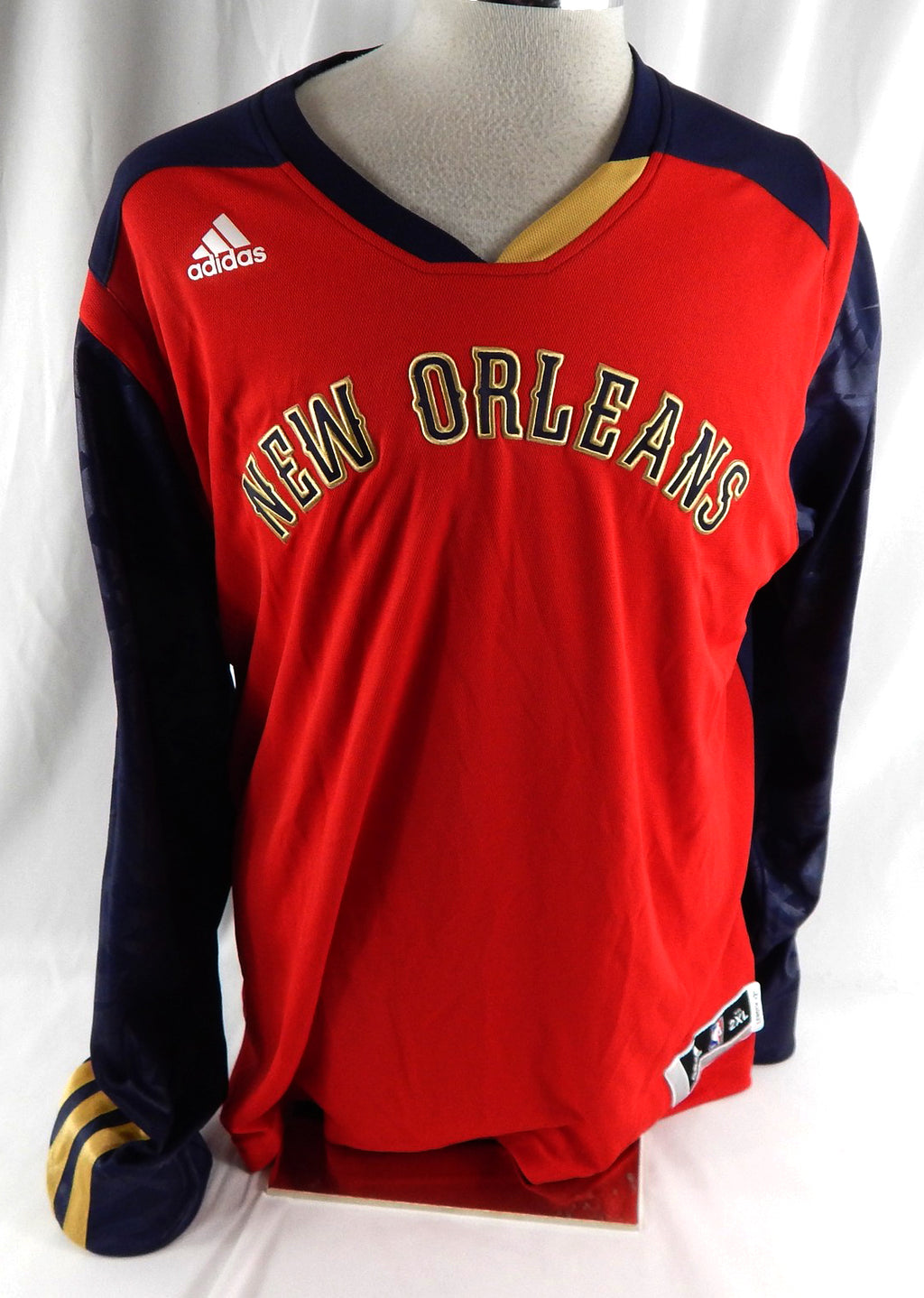 2013-14 New Orleans Pelicans Game Issued Red Shooting Shirt NBA ASG Patch 2XL 9