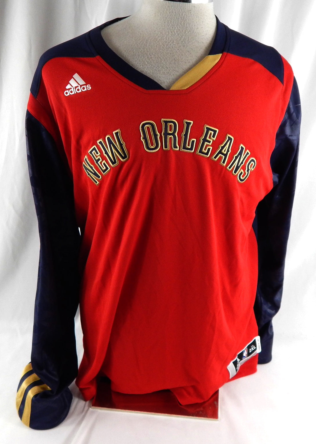 2013-14 New Orleans Pelicans Game Issued Red Shooting Shirt NBA ASG Patch 2XL 9