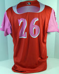 2018 Clearwater Threshers Mauricio Llovera #26 Game Used Pink Jersey Pitch 48 5