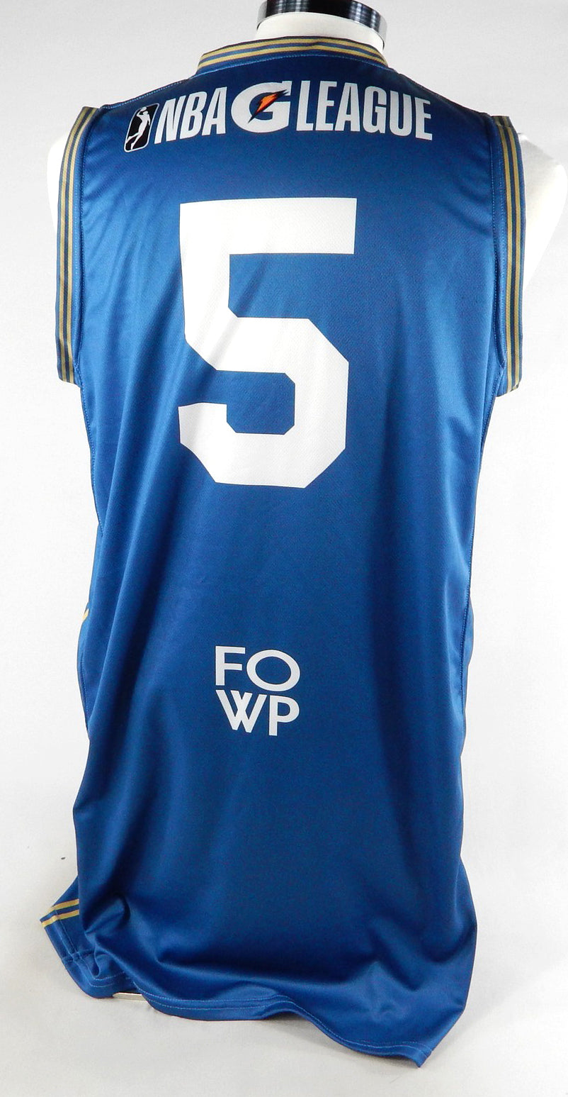 2023-24 Delaware Blue Coats #5 Game Issued Blue Jersey Wilmington Brew Night L 1 Pic2