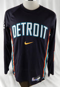 2025-26 Detroit Pistons Daniss Jenkins #24 Game Used Black Shooting Shirt City 8