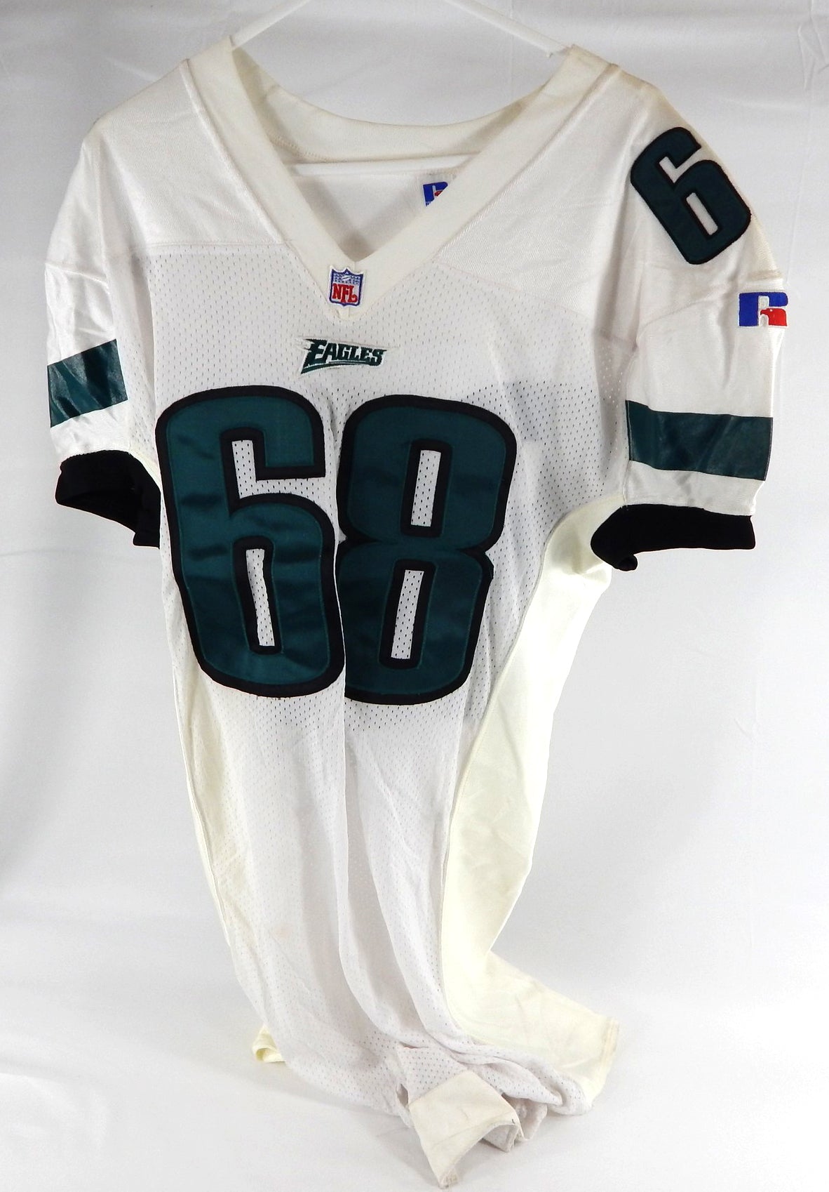 1990s Philadelphia Eagles #68 Game Issued White Jersey 48 204