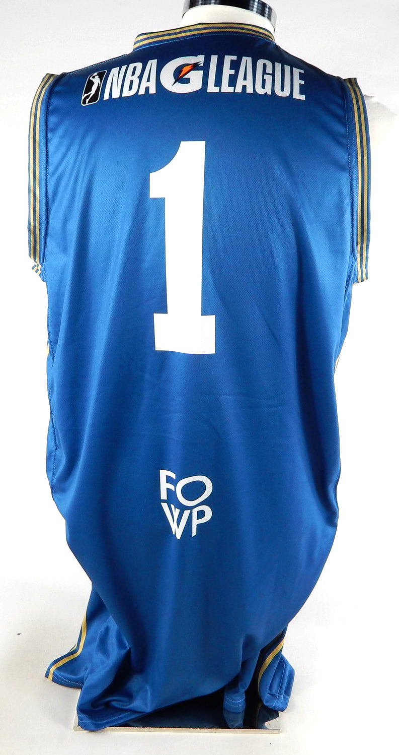 2023-24 Delaware Blue Coats #1 Game Issued Blue Jersey Wilmington Brew Night L 4 Pic2
