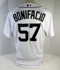 2020 Detroit Tigers Jorge Bonifacio #57 Game Used White Jersey DP15275