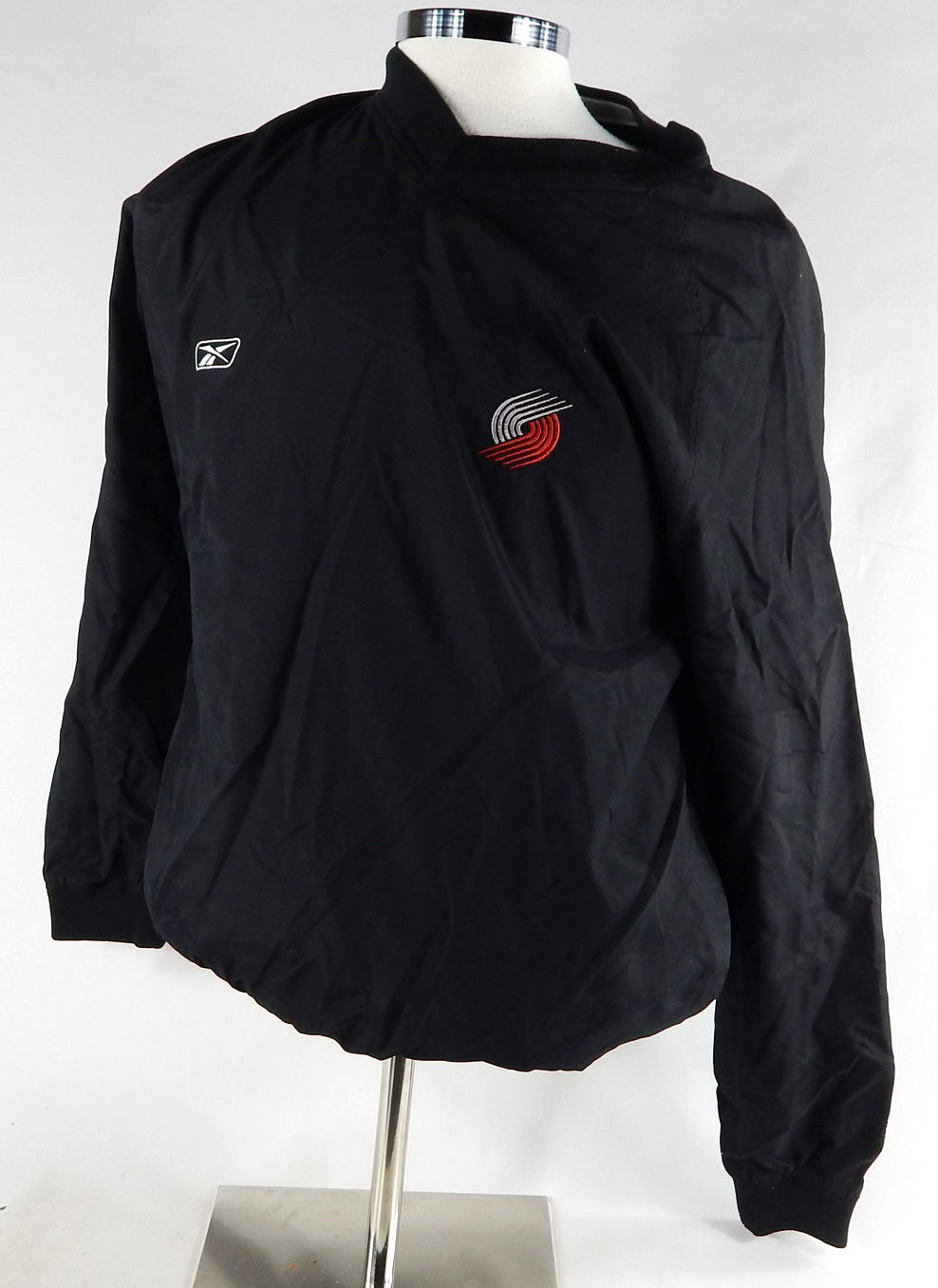 2000s Portland Trail Blazers Team Issued Black Windbreaker Pullover S 542