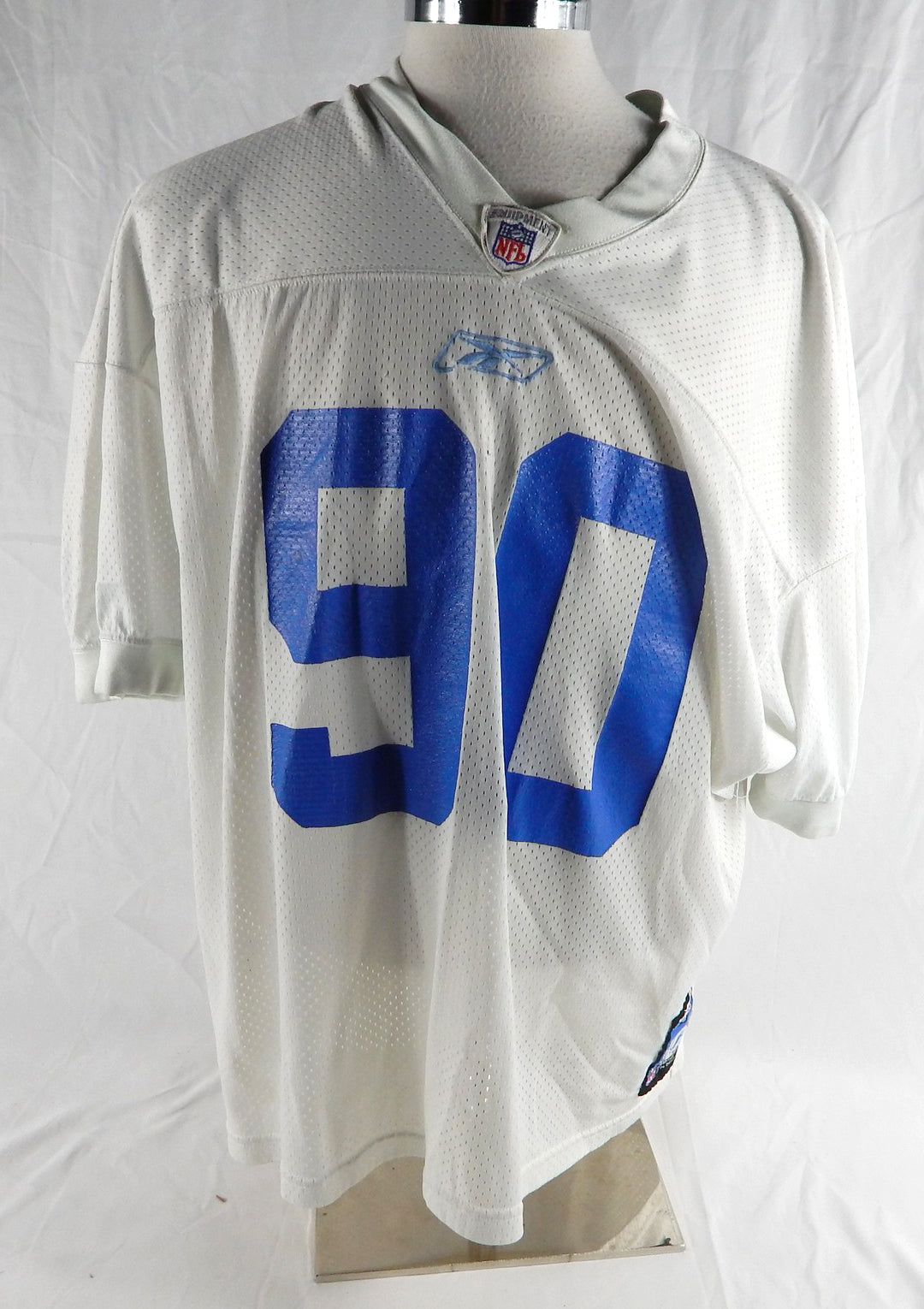 2001 Detroit Lions Alonzo Spellman #90 Game Used White Practice Jersey 52 140