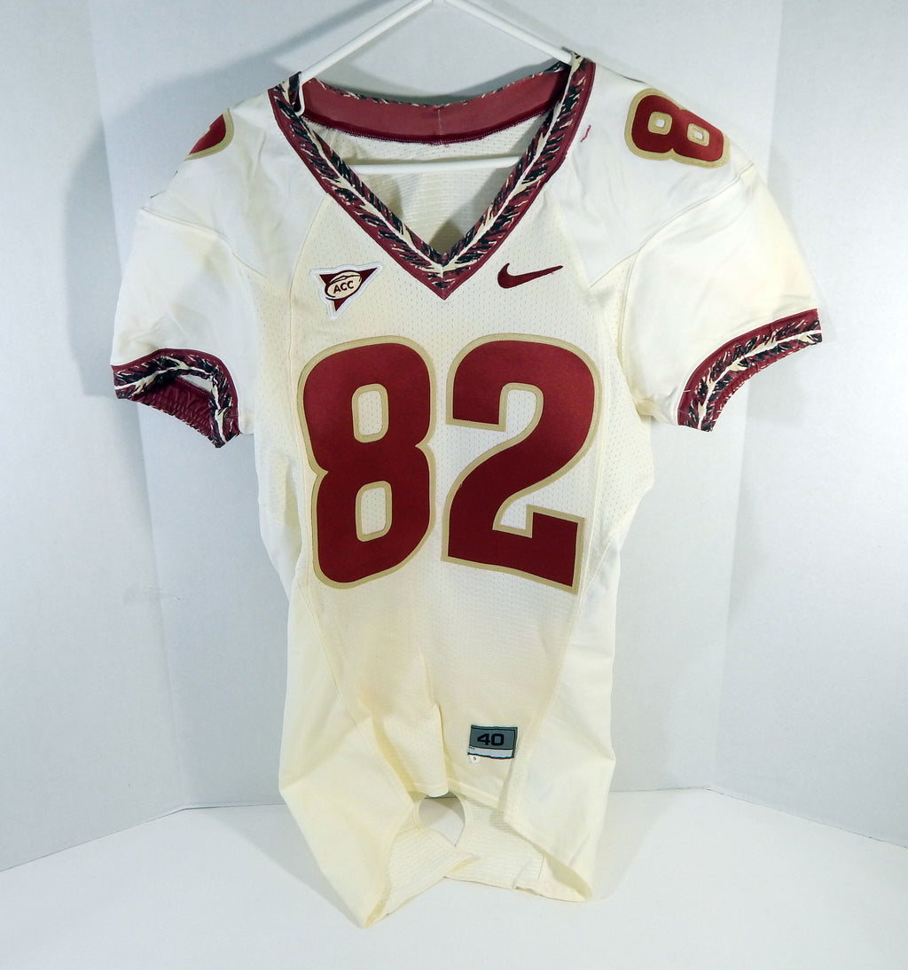 2008-12 Florida State Seminoles #82 Game Used White Jersey NP Rem 40 DP28110