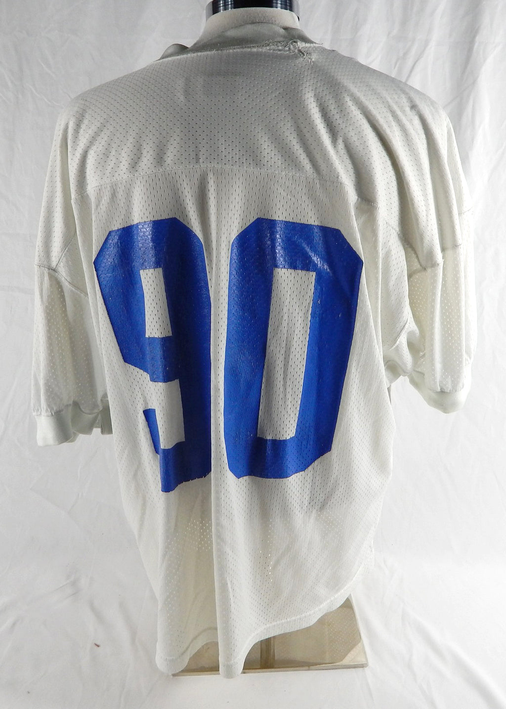 2001 Detroit Lions Alonzo Spellman #90 Game Used White Practice Jersey 52 140 Pic2