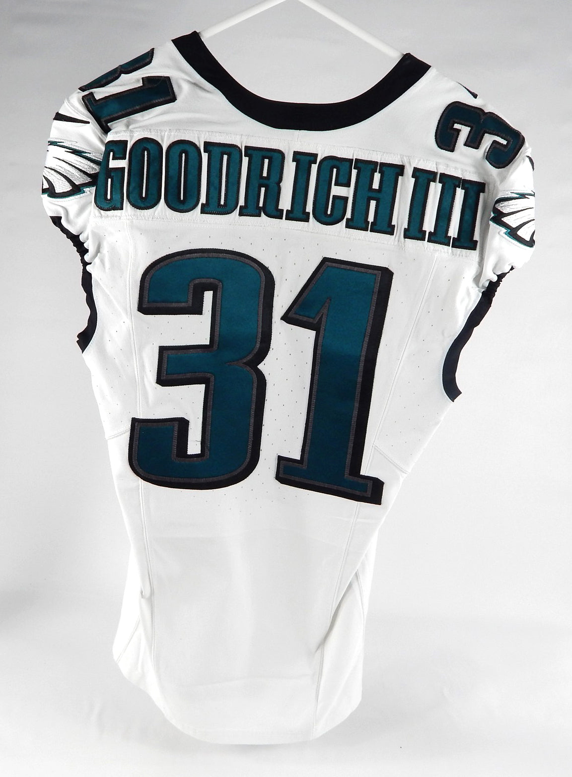 2023 Philadelphia Eagles Mario Goodrich #31 Game Used White Jersey 38 DP71452