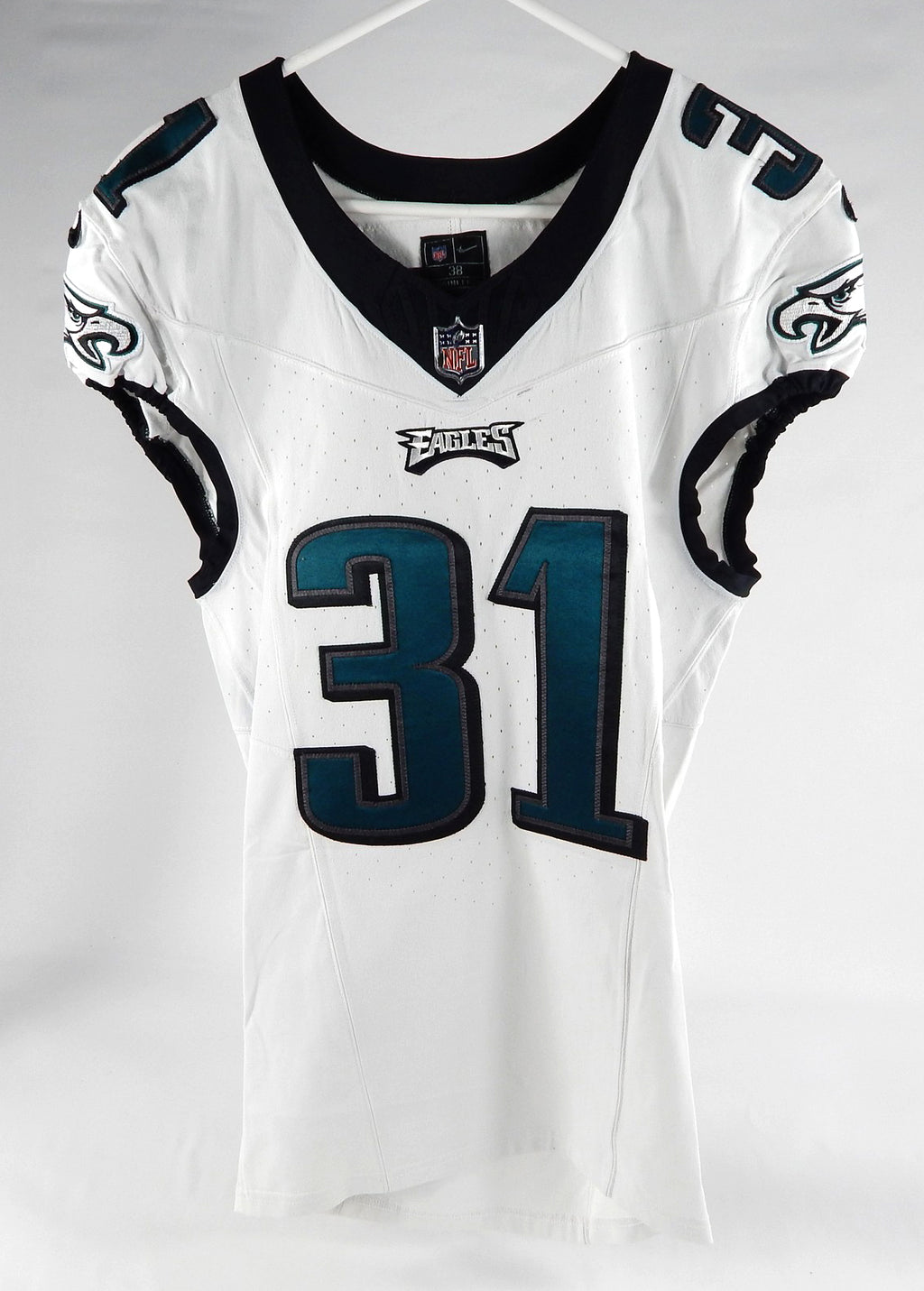 2023 Philadelphia Eagles Mario Goodrich #31 Game Used White Jersey 38 DP71452 Pic2