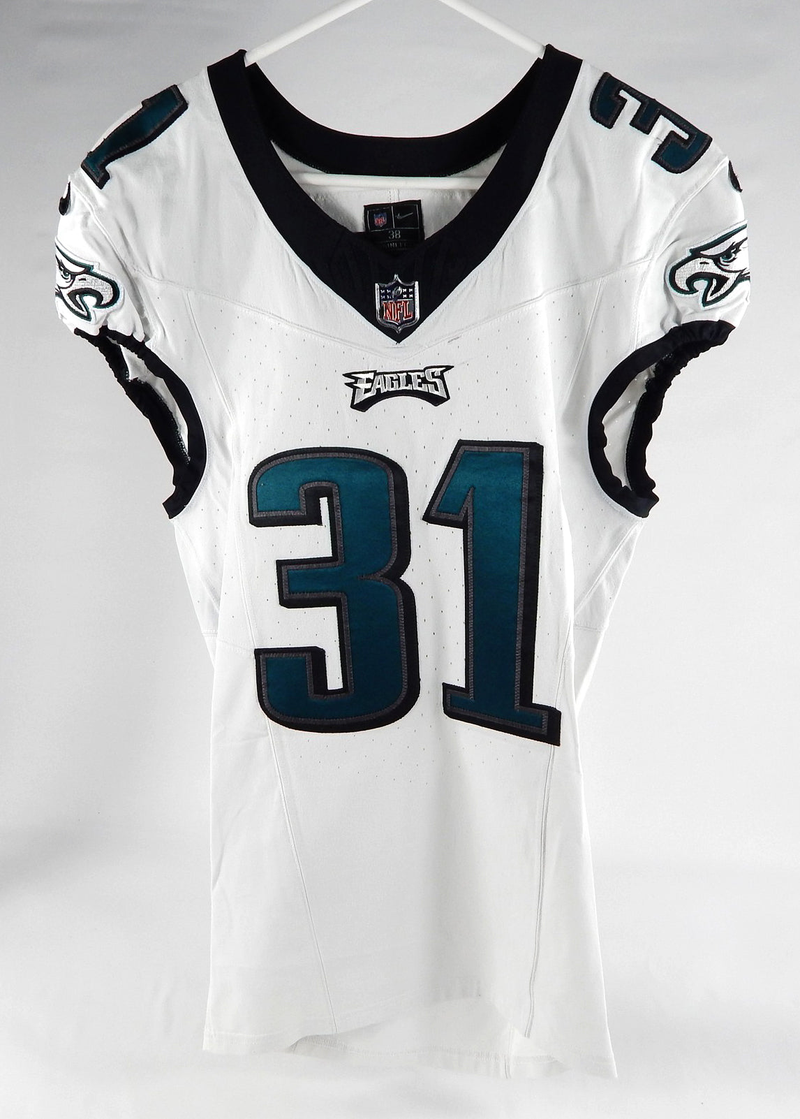 2023 Philadelphia Eagles Mario Goodrich #31 Game Used White Jersey 38 DP71452 Pic2
