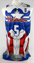 2023-24 Delaware Blue Coats #5 Game Issued Red Jersey Marvel Captain America
