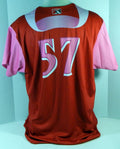 2017 Clearwater Threshers #57 Game Used Pink Jersey Pitch For Pink July 14th 00