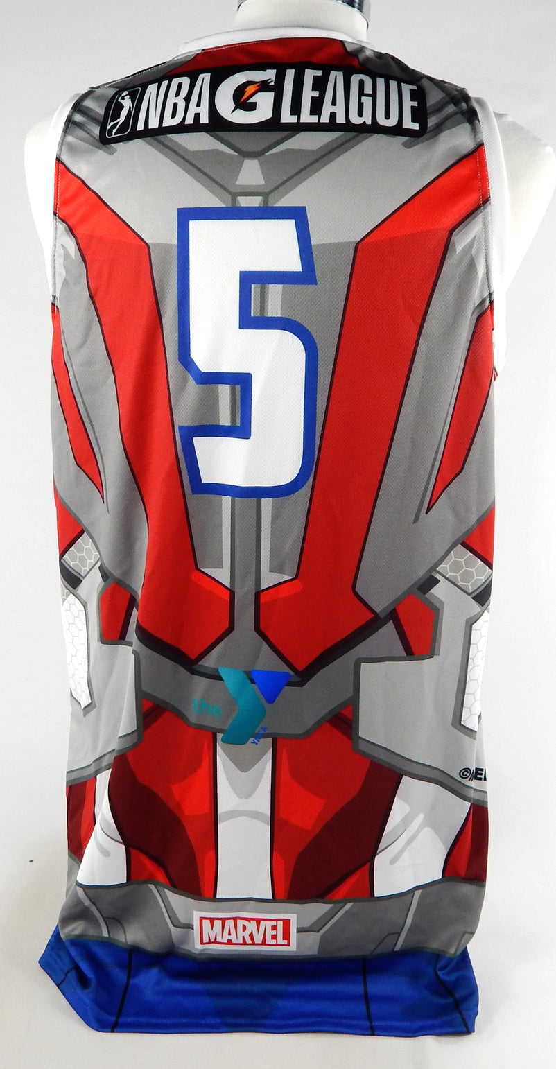 2023-24 Delaware Blue Coats #5 Game Issued Red Jersey Marvel Captain America Pic2