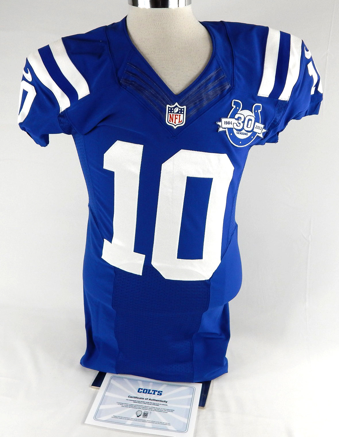 2013 Indianapolis Colts Nathan Palmer #10 Game Issued P Used Blue Jersey 30 P 1