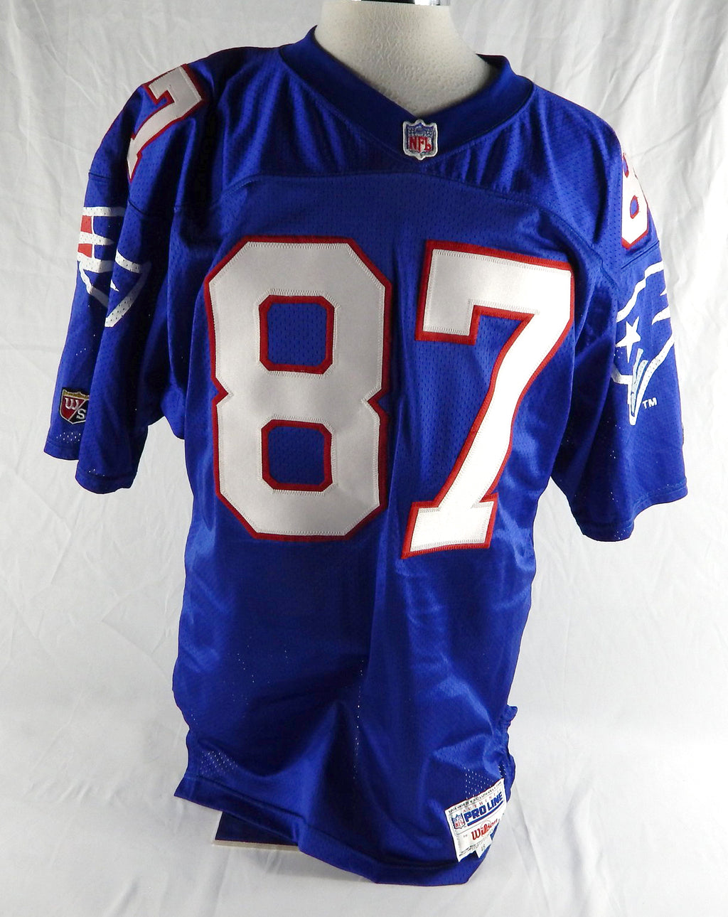 1990s New England Patriots Ben Coates #87 Game Issued Blue Jersey Mis Spell 48 3