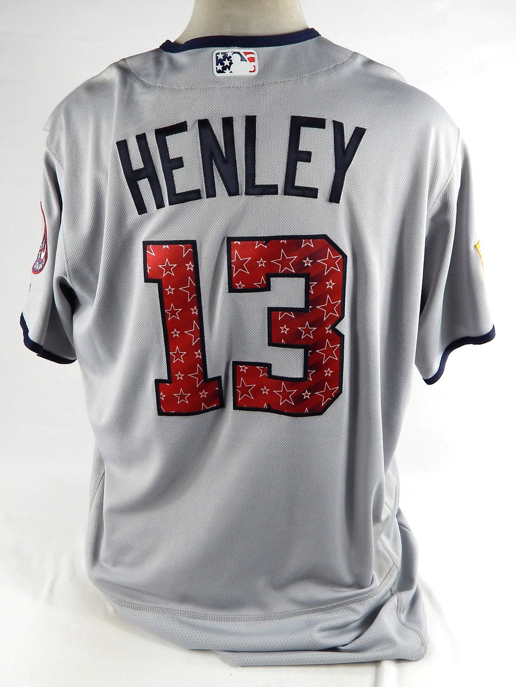 2017 Washington Nationals Bob Henley #13 Game Used Grey Jersey Stars Stripes 3