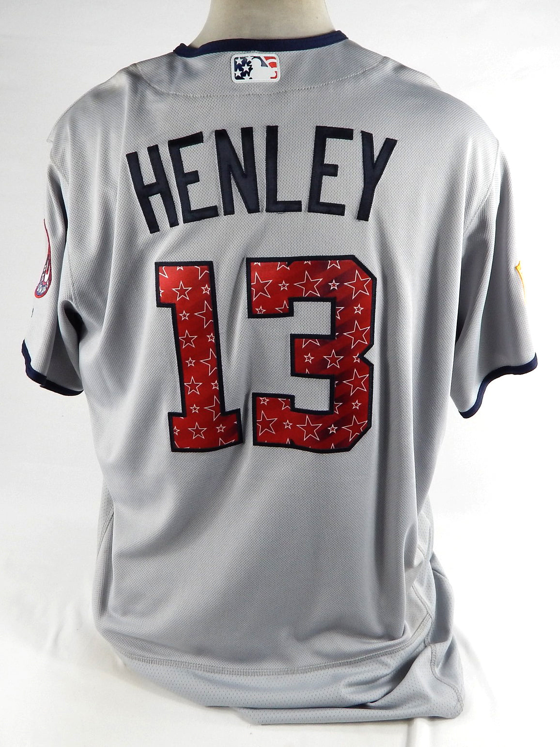 2017 Washington Nationals Bob Henley #13 Game Used Grey Jersey Stars Stripes 3