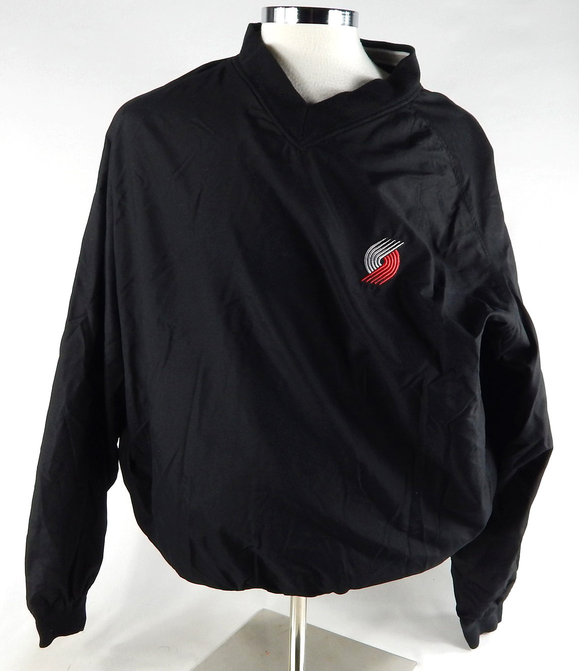 2000s Portland Trail Blazers Team Issued Black Windbreaker Pullover L 549
