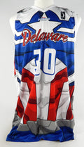 2023-24 Delaware Blue Coats #30 Game Issued Red Jersey Marvel Captain America