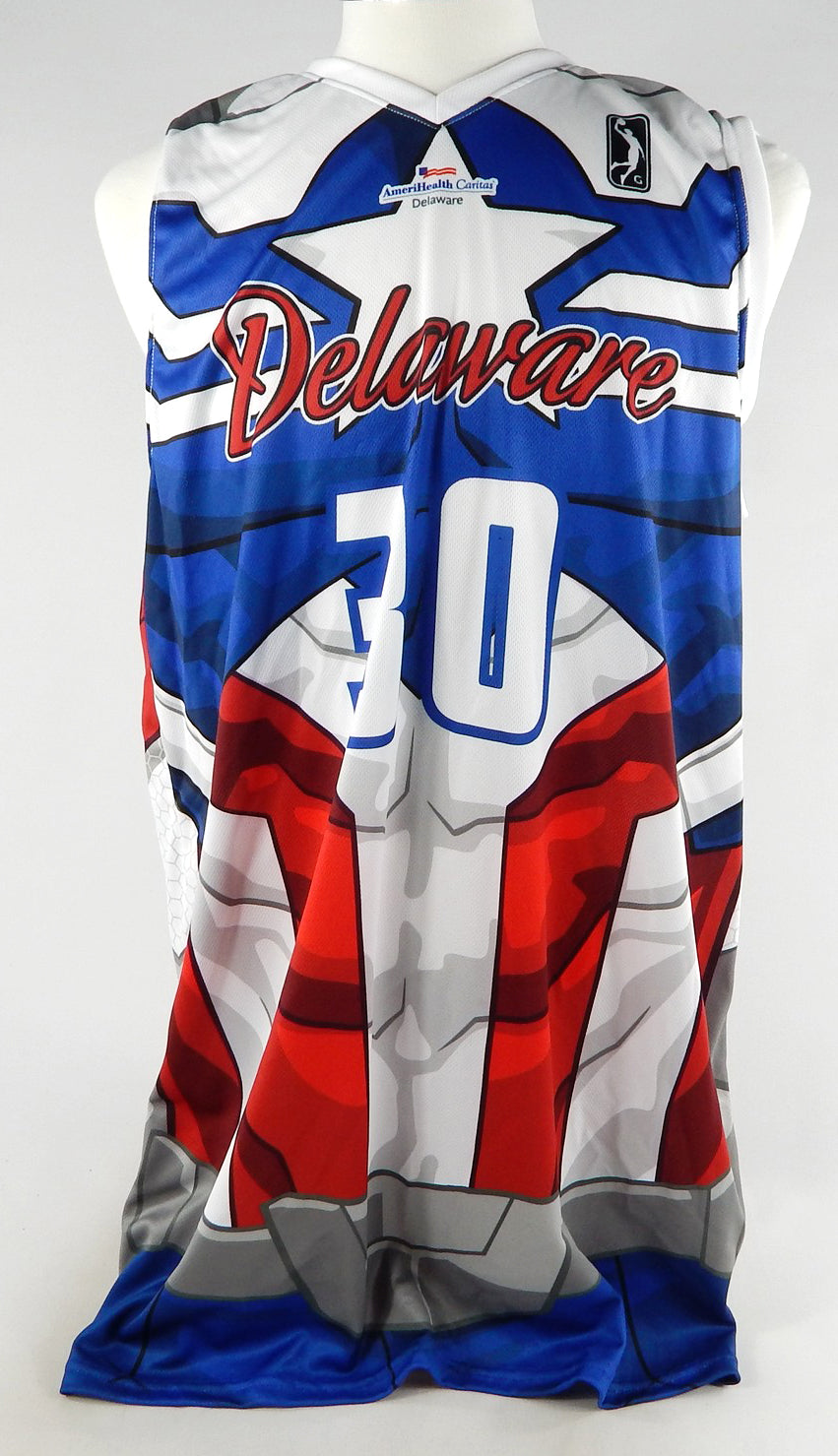 2023-24 Delaware Blue Coats #30 Game Issued Red Jersey Marvel Captain America