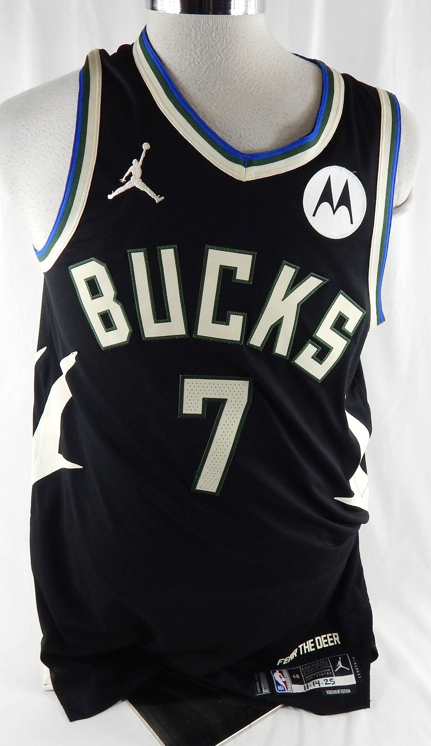 2025-26 Milwaukee Bucks Kevin Porter Jr. #7 Game Used Black Jersey Statement 2