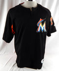 2017 Miami Marlins Yefri Perez #77 Game Used Black Pullover Jersey BP L 099
