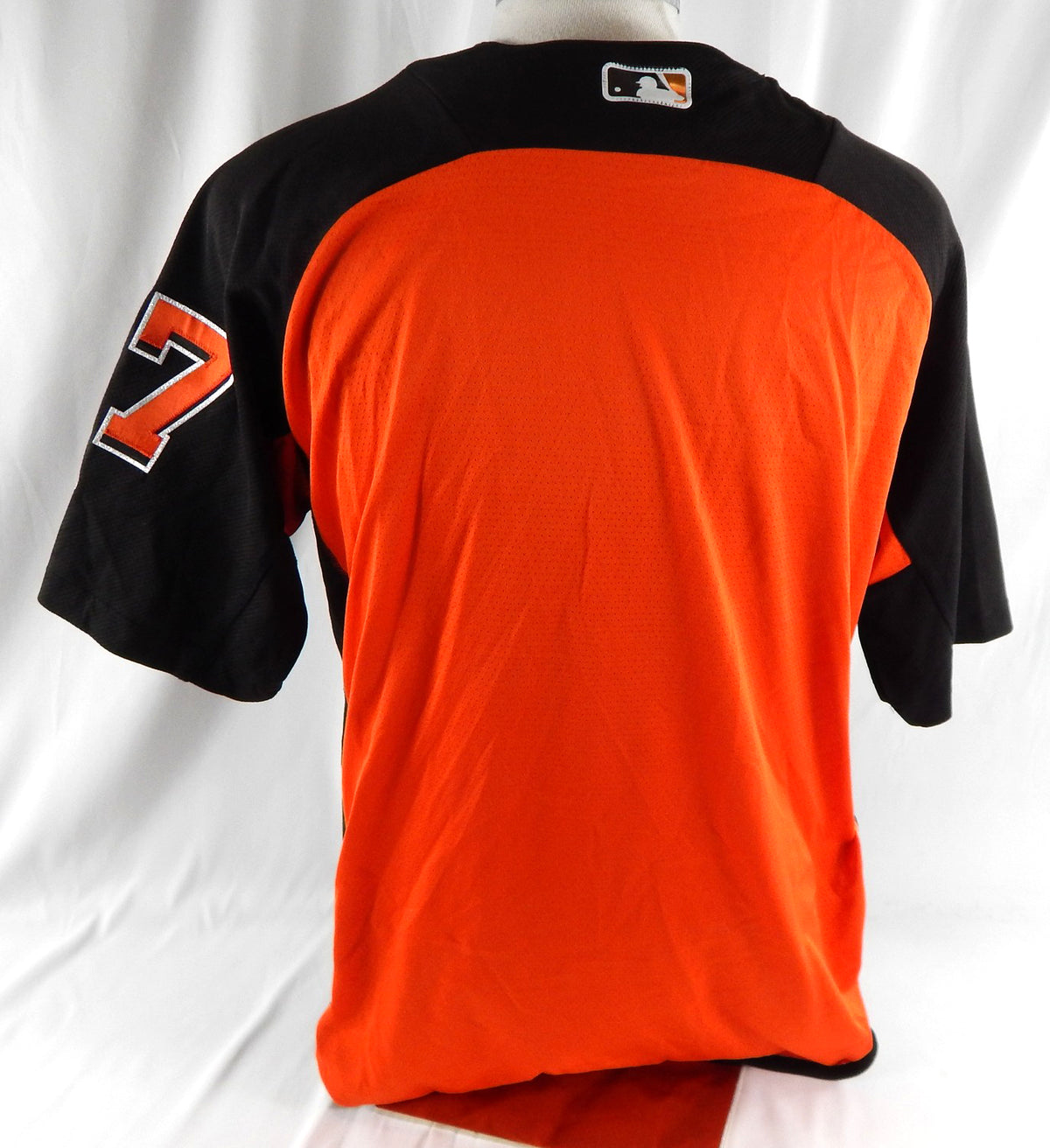 2017 Miami Marlins Yefri Perez #77 Game Used Black Pullover Jersey BP L 099 Pic2