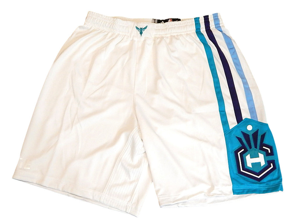 Charlotte Hornets Team Issued Adidas Basketball Shorts White New 2XL +2"