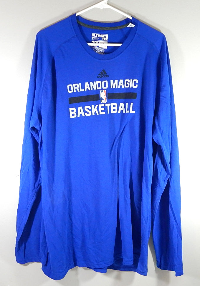 Orlando Magic Adidas Ultimate Tee Warm Up LS T-Shirt Shirt Blue New 2XL Tall