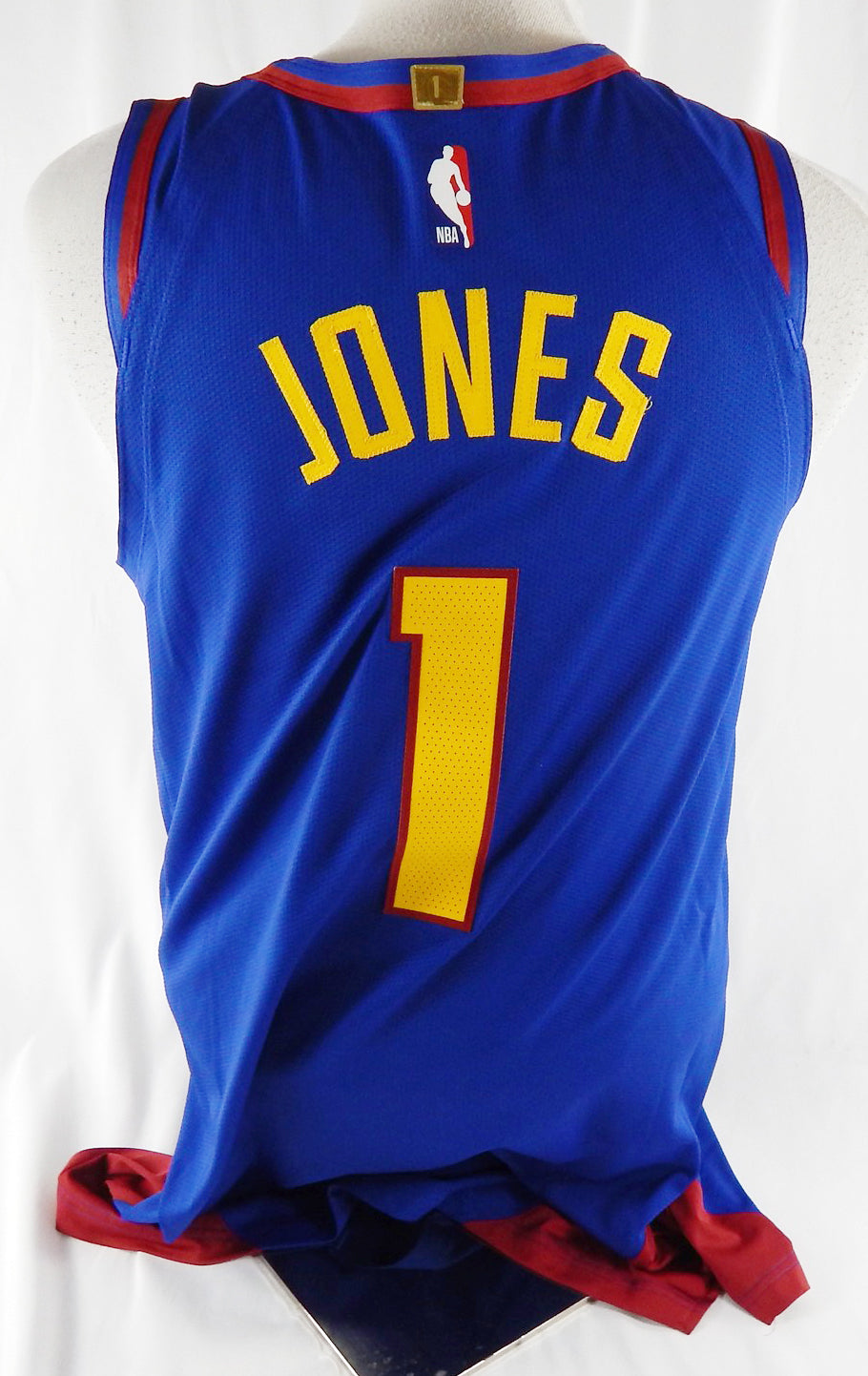 2025-26 Denver Nuggets Curtis Jones #1 Game Used Blue Jersey Statement 11/28 6 Pic2