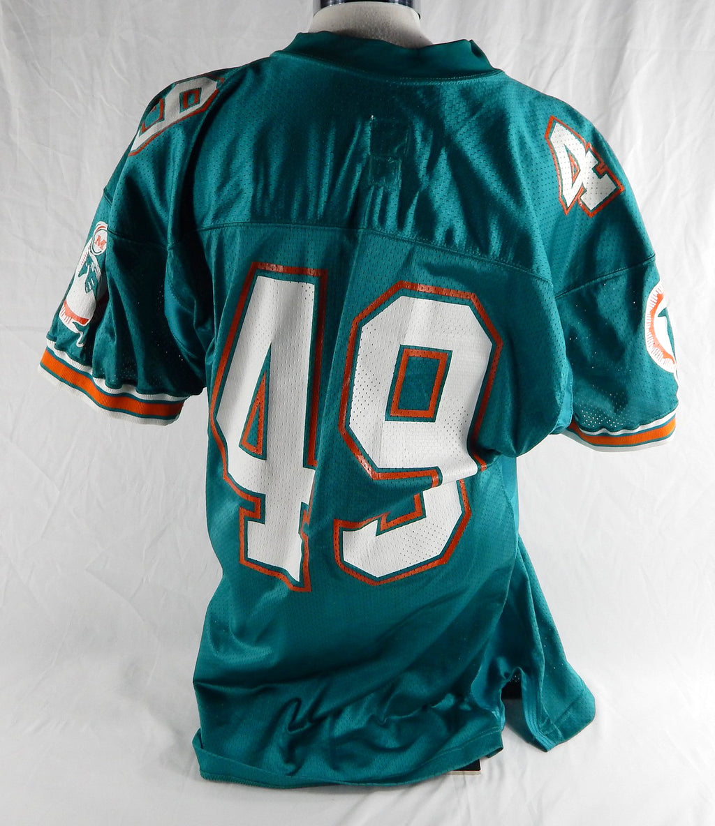 1993 Miami Dolphins #49 Game Issued Pos Used Teal Jersey Name Plate Rem 50 150 Pic2
