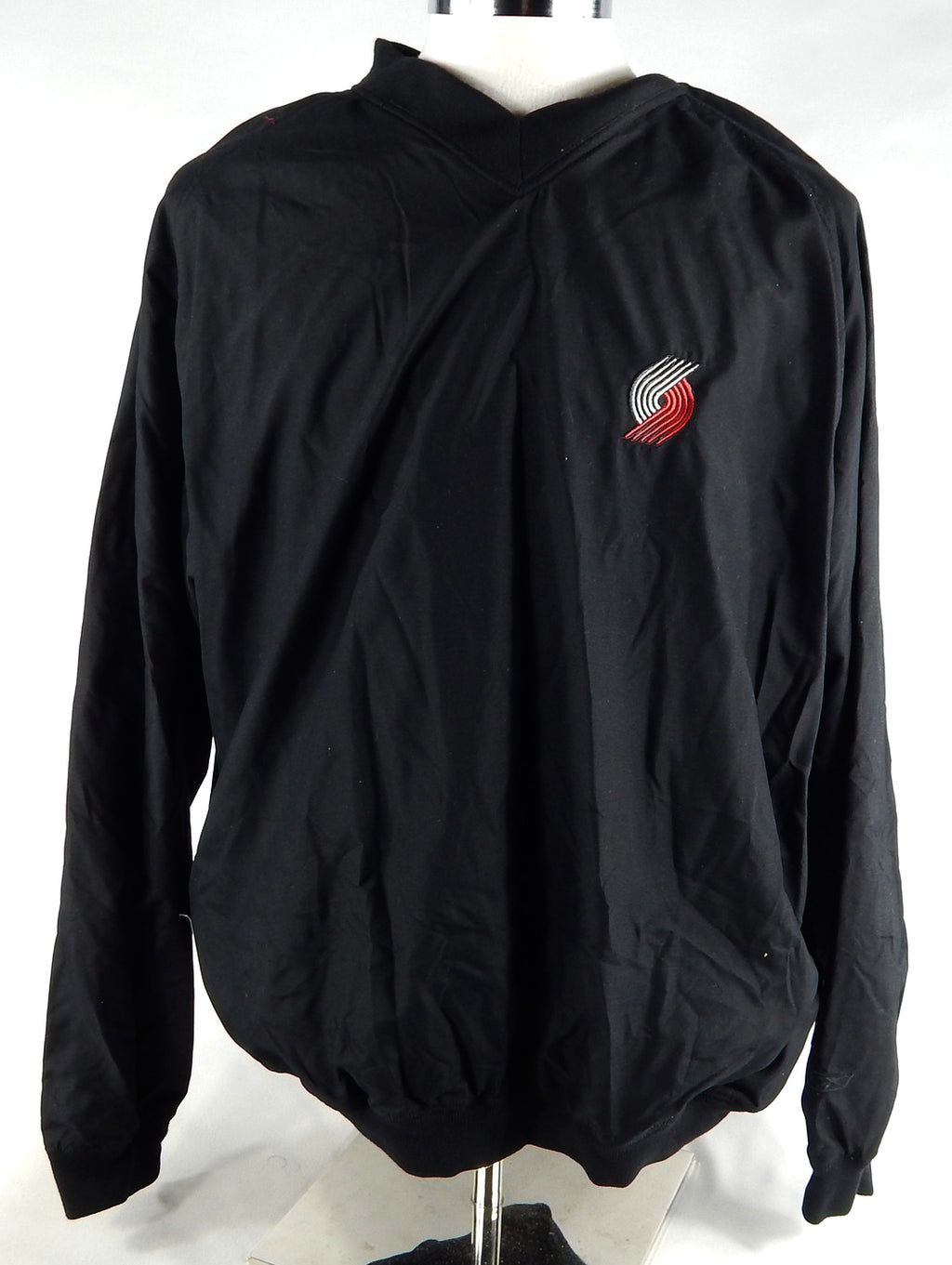 2000s Portland Trail Blazers Team Issued Black Windbreaker Pullover L 559