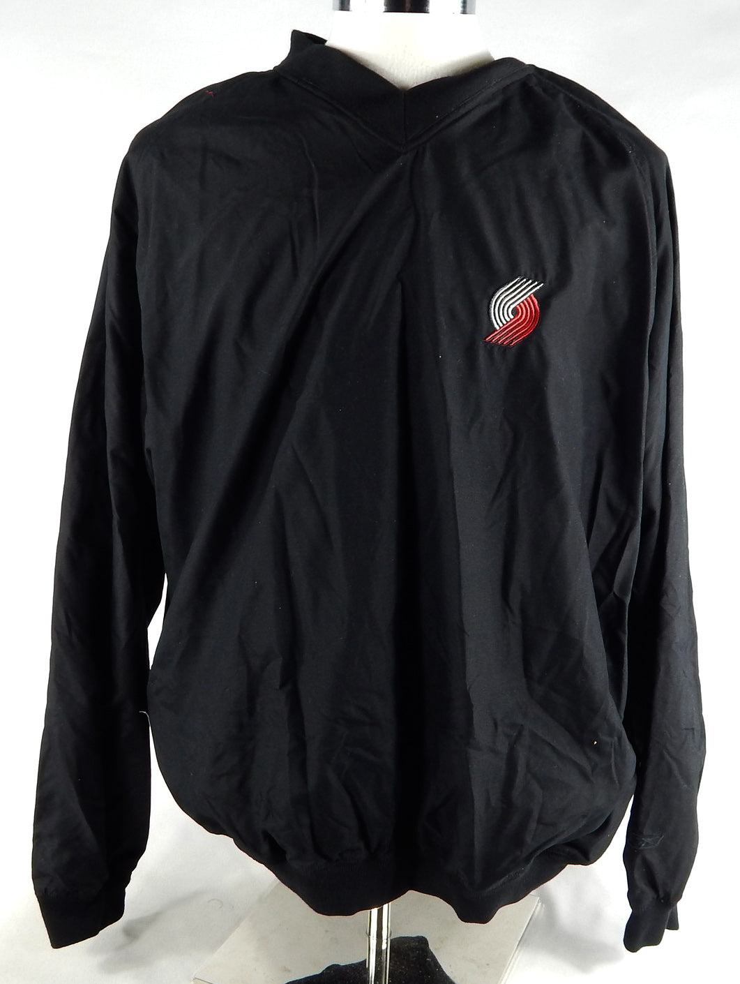 2000s Portland Trail Blazers Team Issued Black Windbreaker Pullover L 559