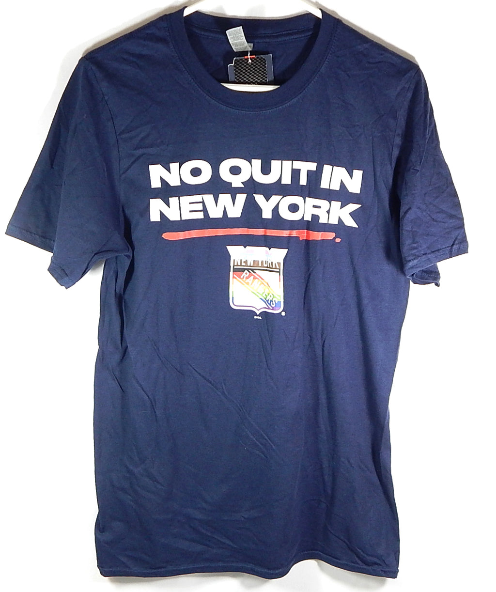 New York Rangers No Quit In New York Pride Logo Fanatics T-Shirt Navy Adult S