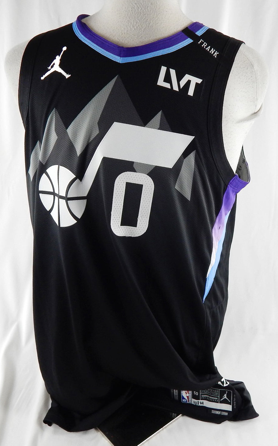 2025-26 Utah Jazz Taylor Hendricks #0 Game Used Black Jersey Statement 50 229