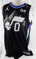2025-26 Utah Jazz Taylor Hendricks #0 Game Used Black Jersey Statement 50 229